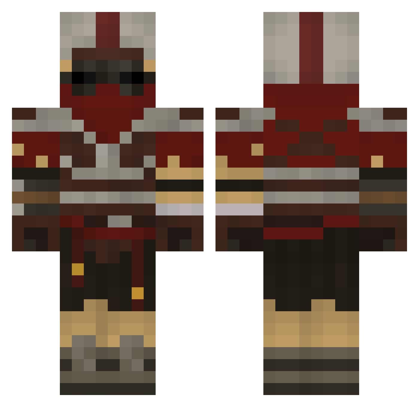 MAZAPANZT Minecraft skin, front and back view