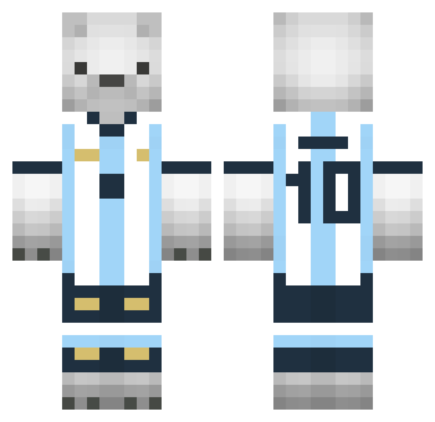 Mangey501 Minecraft skin, front and back view