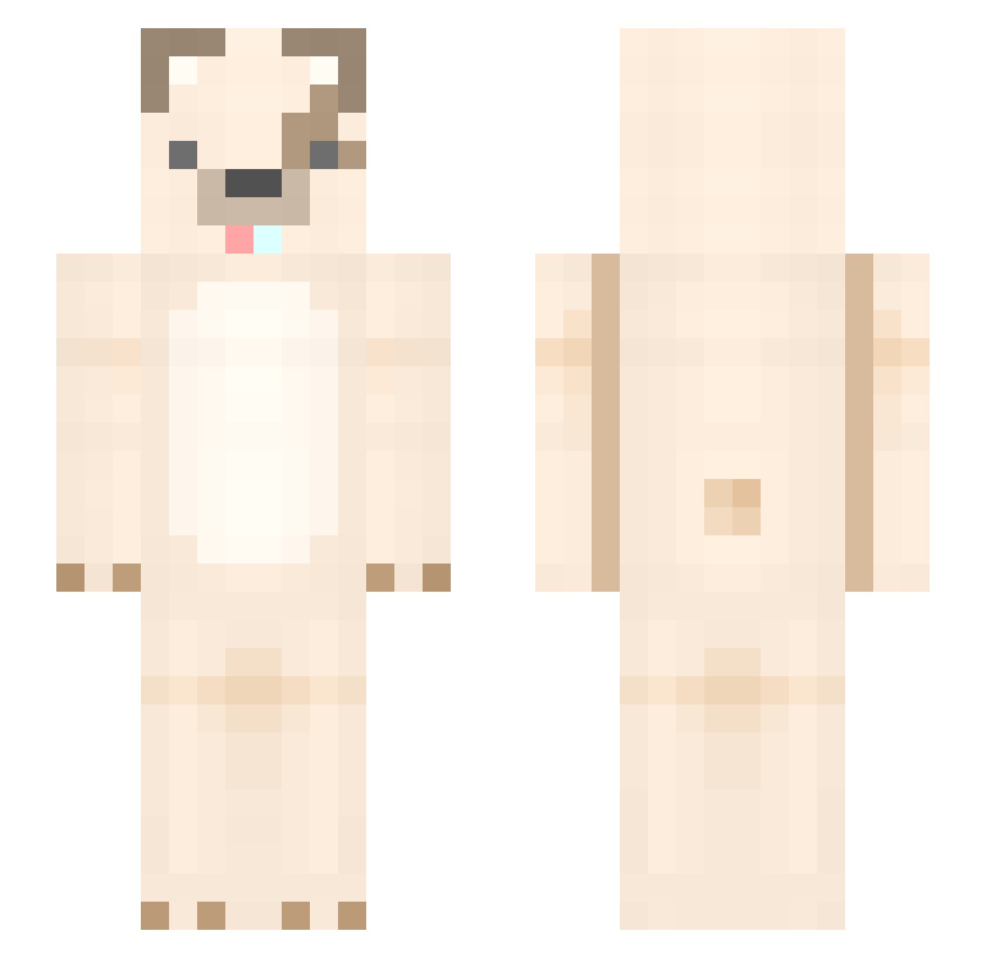 uNerd Minecraft skin, front and back view