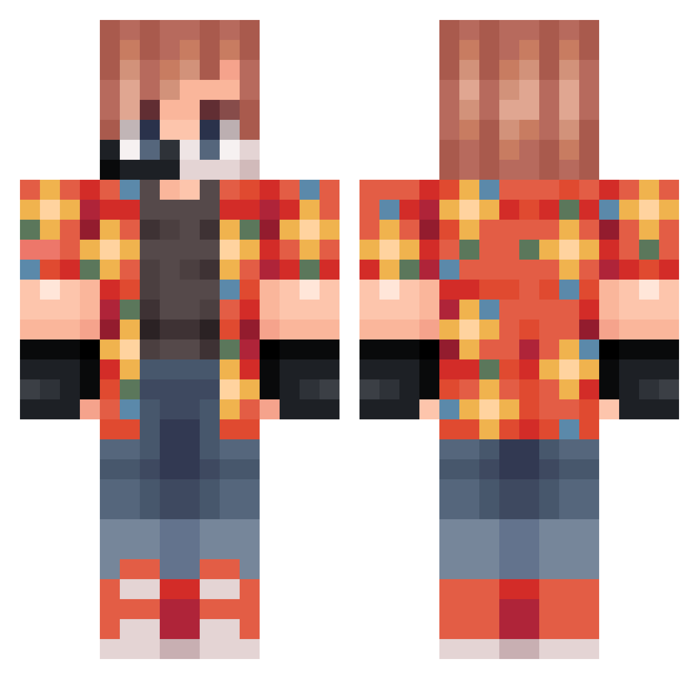 Lykas12 Minecraft skin, front and back view