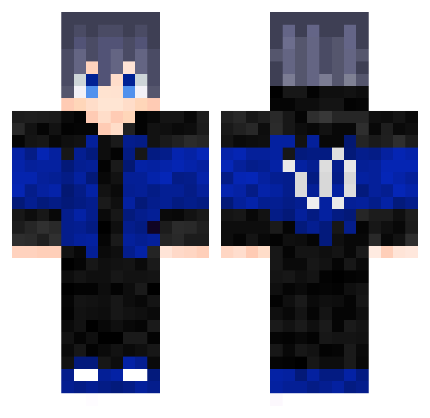 VorTeX002 Minecraft skin, front and back view