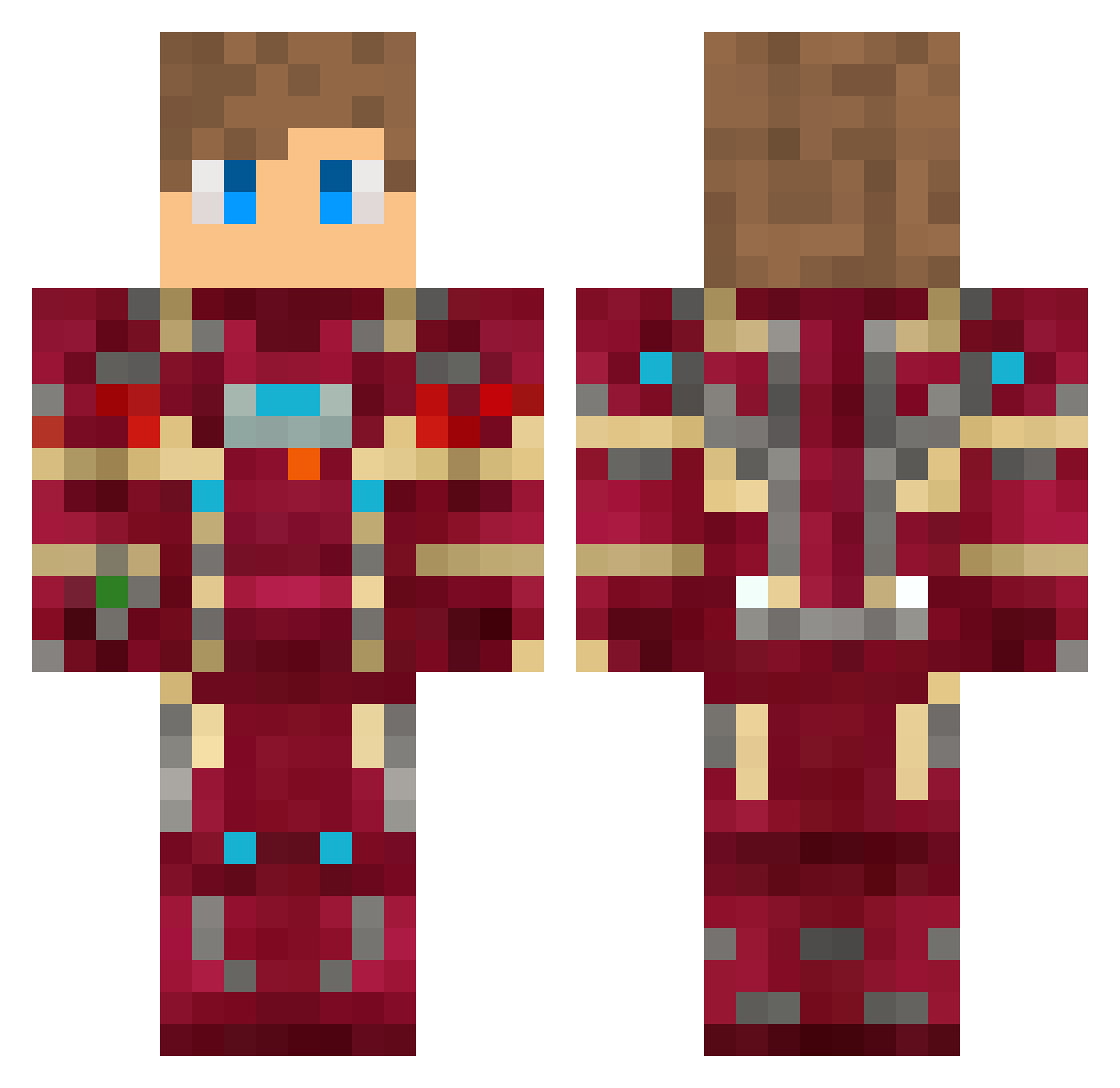 OrNotEyes Minecraft skin, front and back view