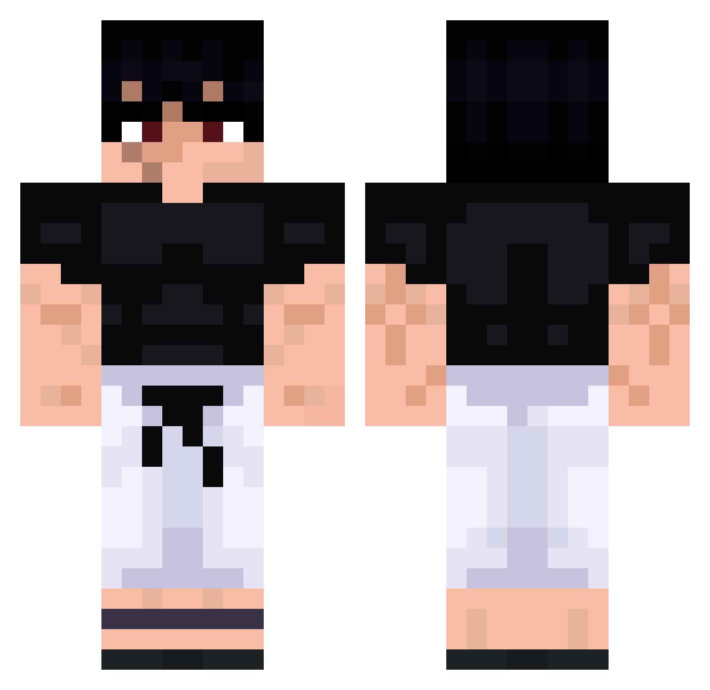 purpleflame876 Minecraft skin, front and back view
