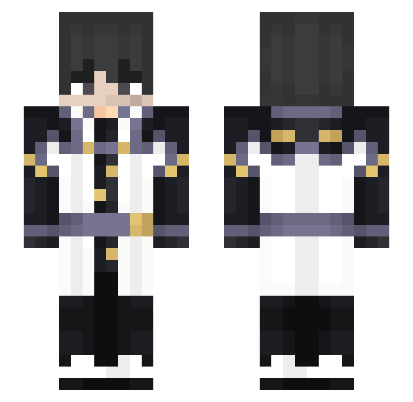 Kirigahime Minecraft skin, front and back view