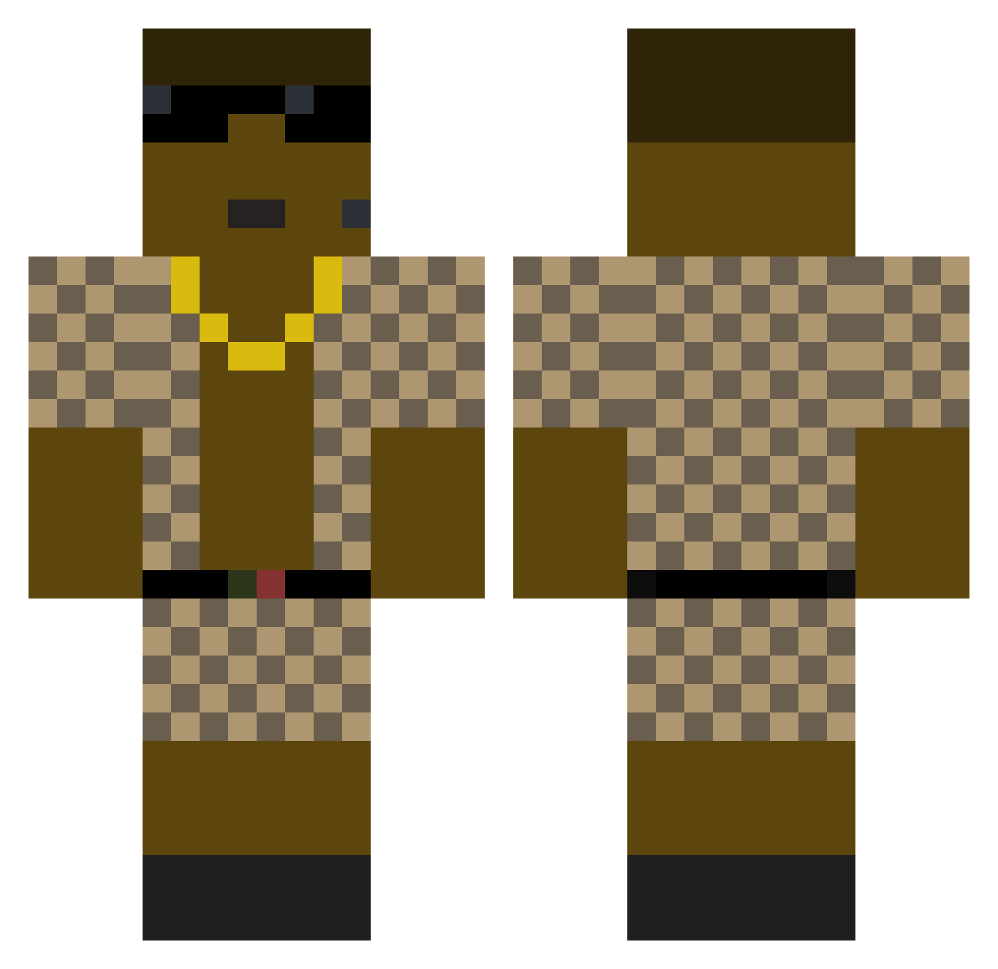 Snifcioo Minecraft skin, front and back view