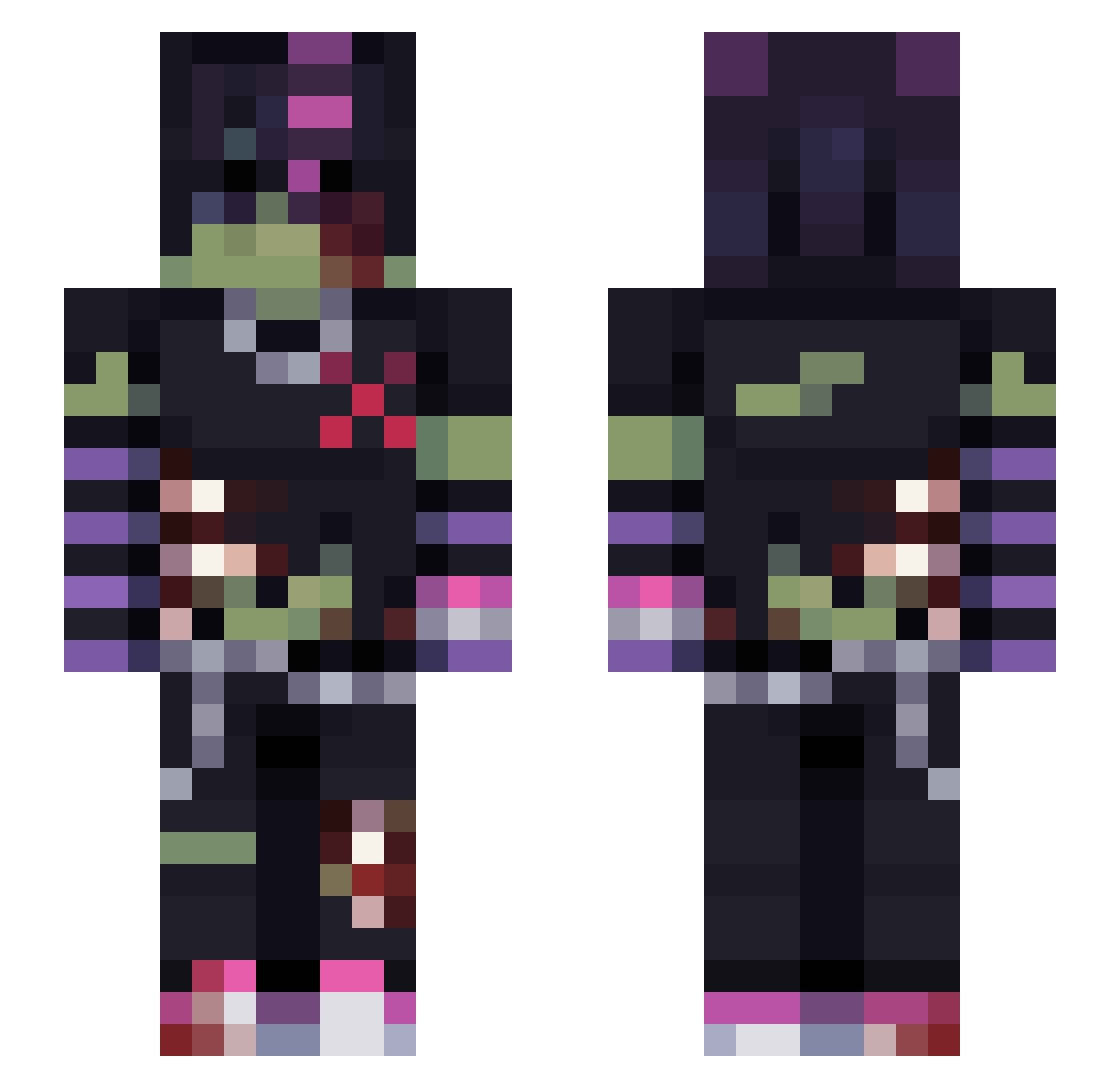 ItzReaperr Minecraft skin, front and back view