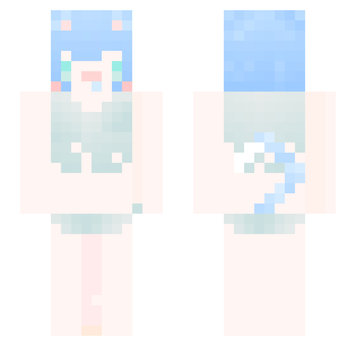 4UAR Minecraft skin, front and back view