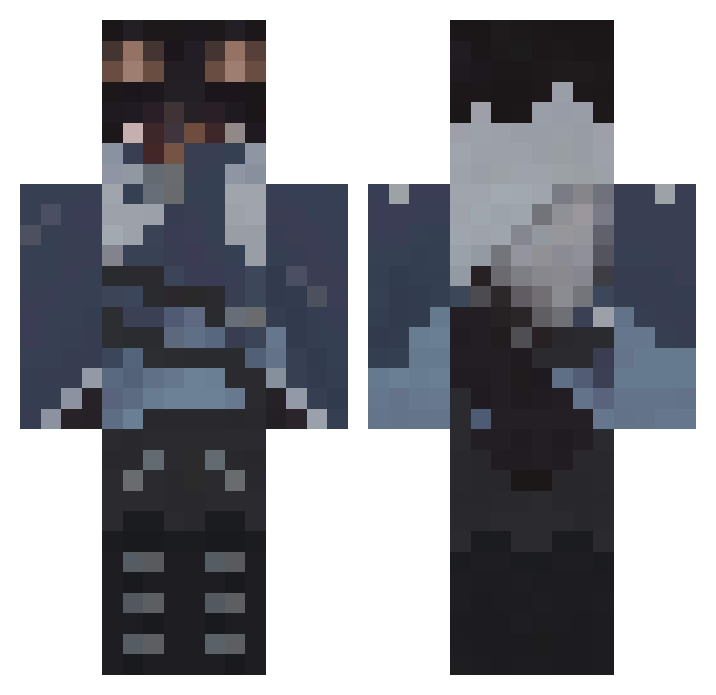 KingLaptop Minecraft skin, front and back view