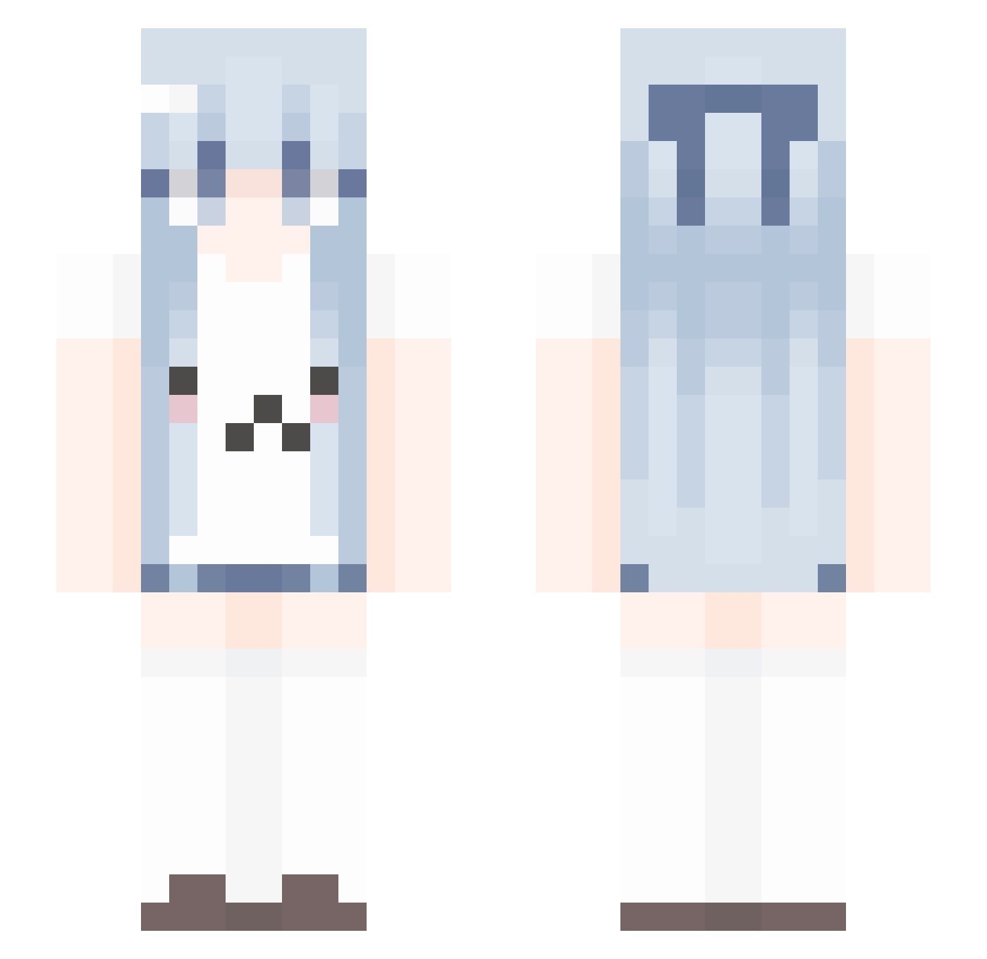 FemboyTyrone Minecraft skin, front and back view