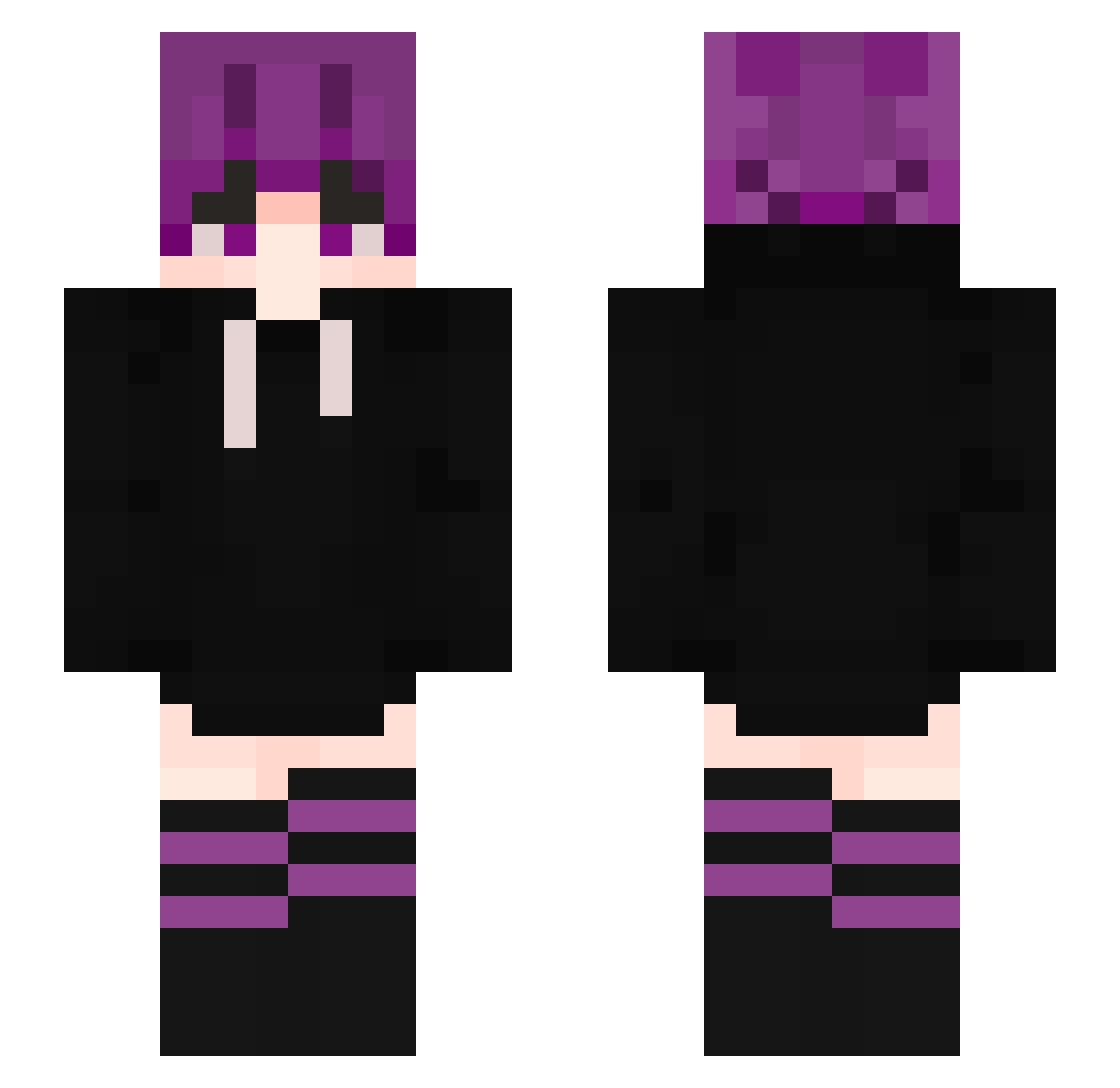 Shinakoya Minecraft skin, front and back view