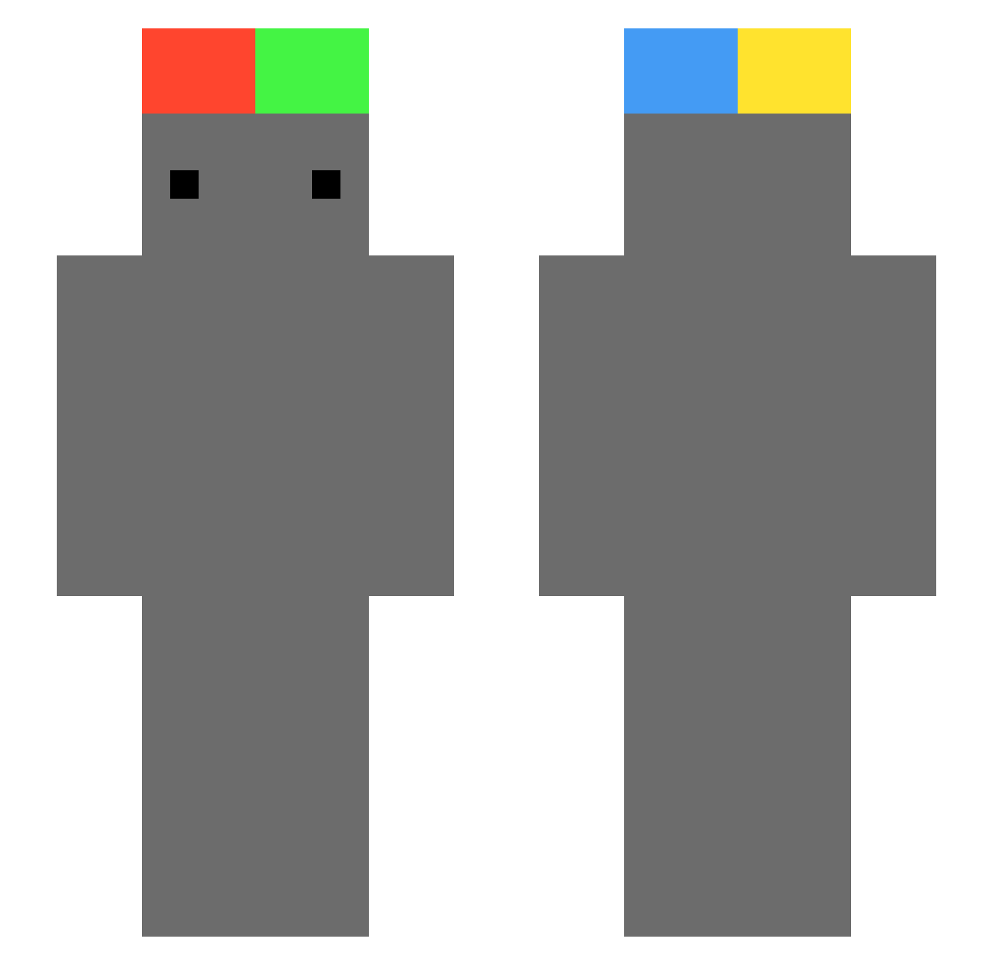 xKazuyrGG Minecraft skin, front and back view