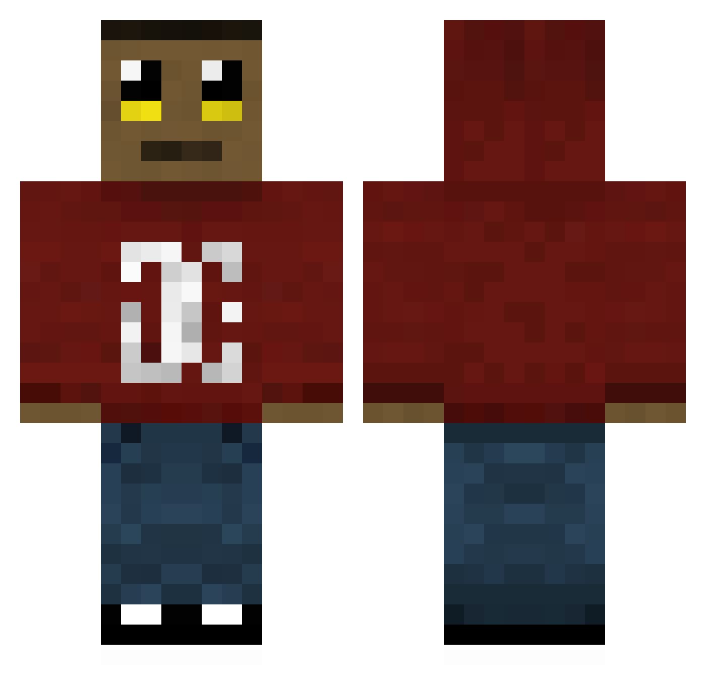 MRFabian1337 Minecraft skin, front and back view