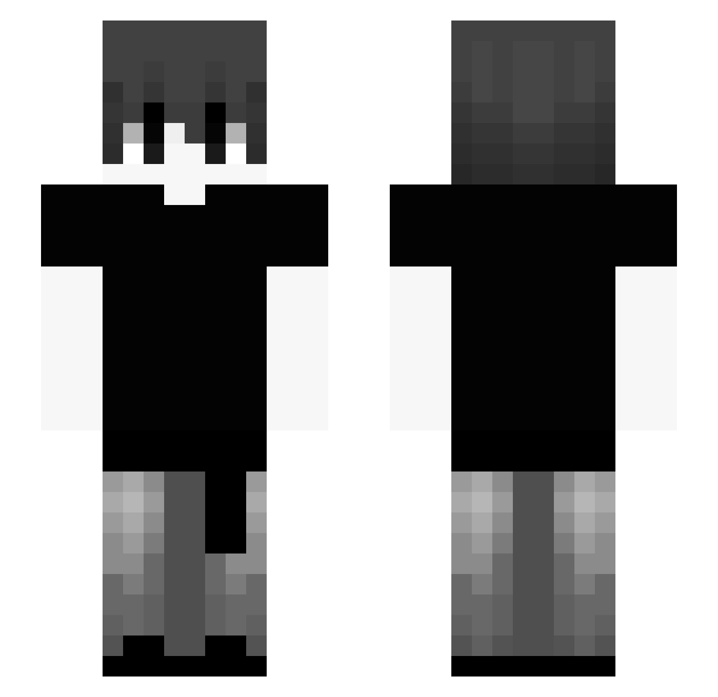 Anchorsws Minecraft skin, front and back view