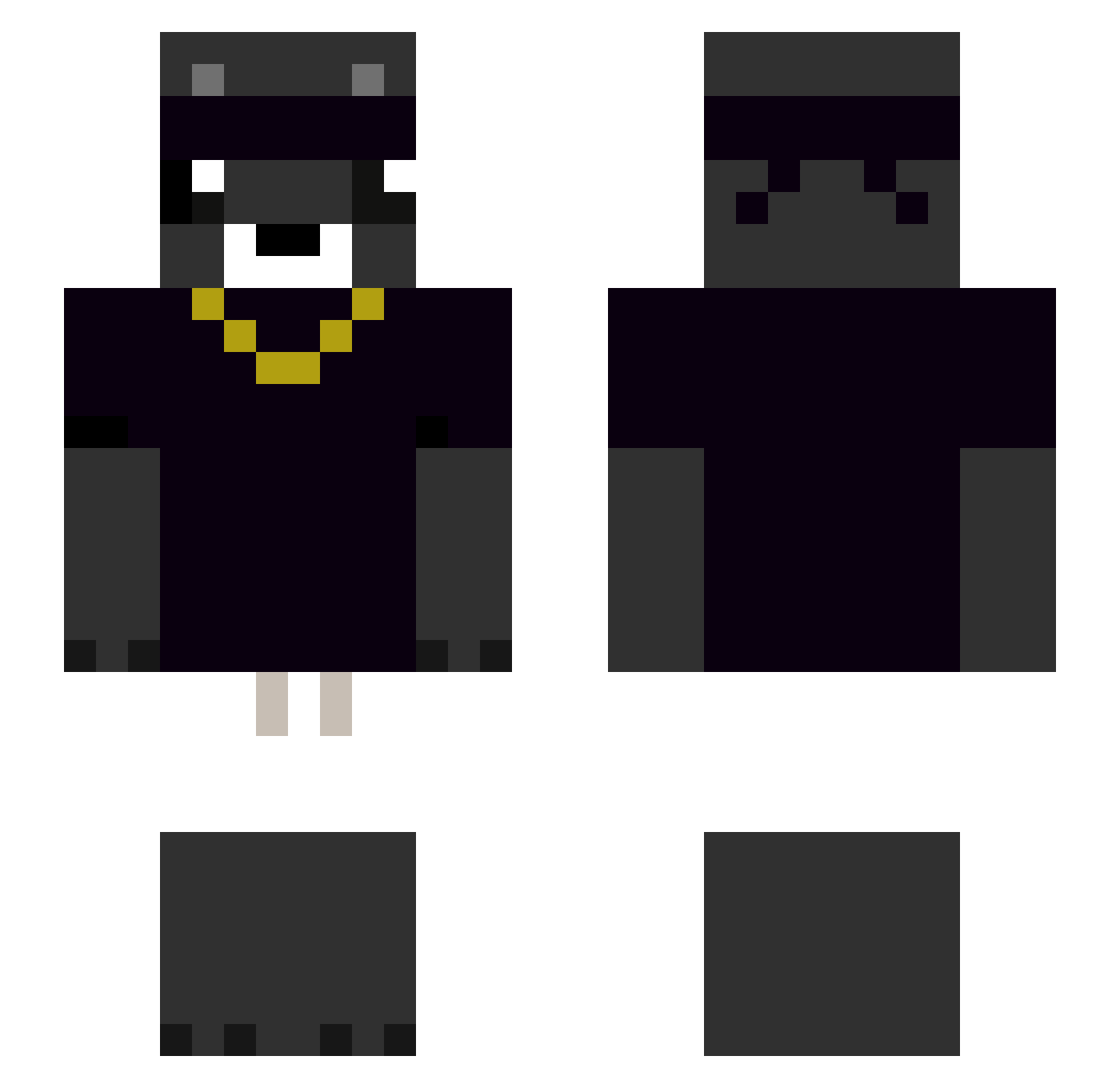 AnExoticMoonBear Minecraft skin, front and back view
