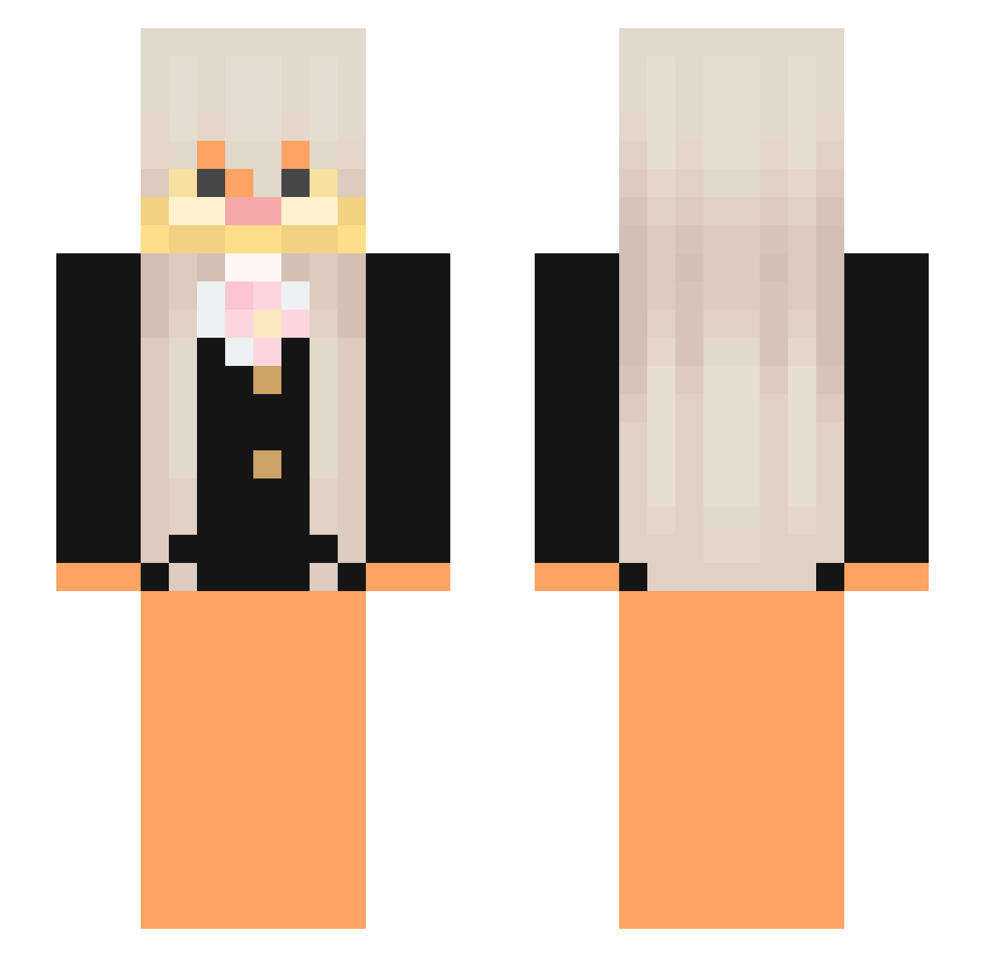 AnniebelleXD Minecraft skin, front and back view