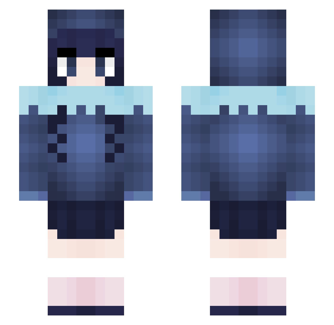 Choss01 Minecraft skin, front and back view