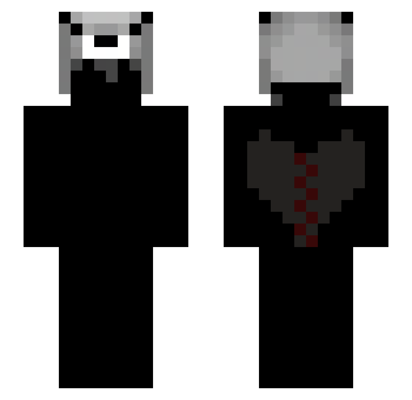 qhate Minecraft skin, front and back view