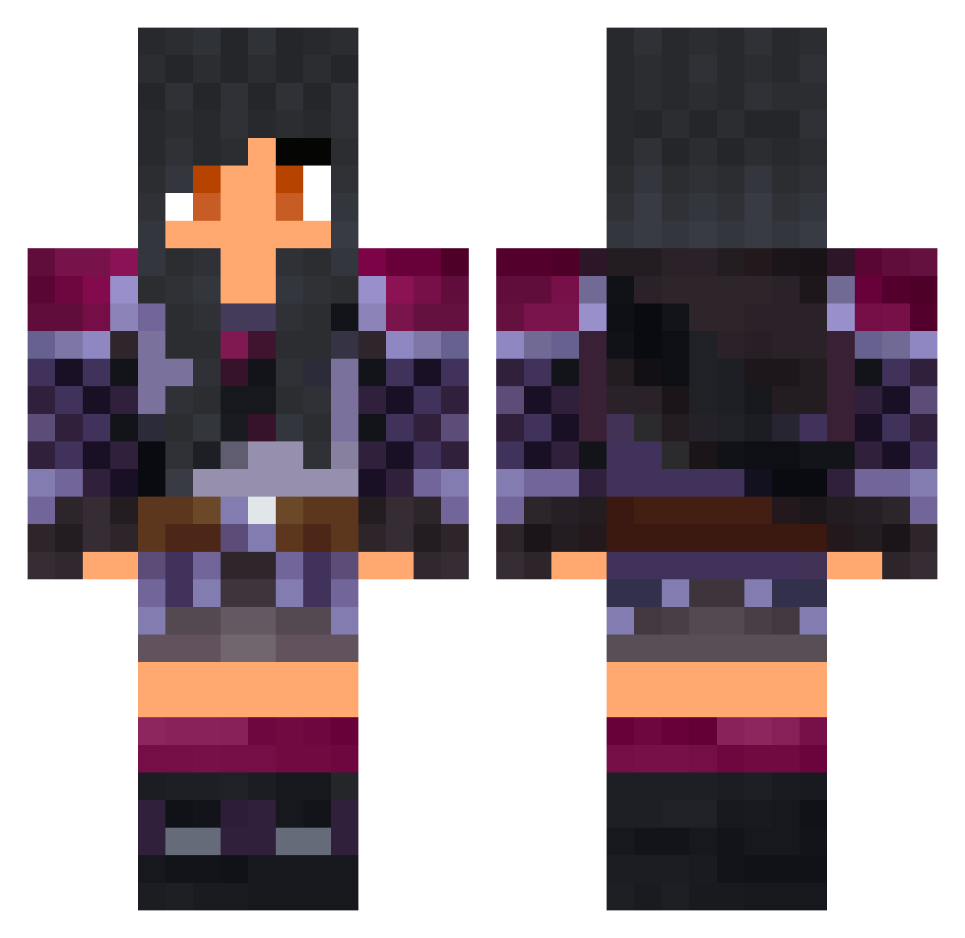uqko Minecraft skin, front and back view