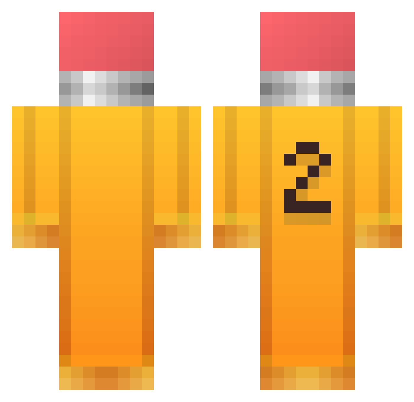 Barfs Minecraft skin, front and back view