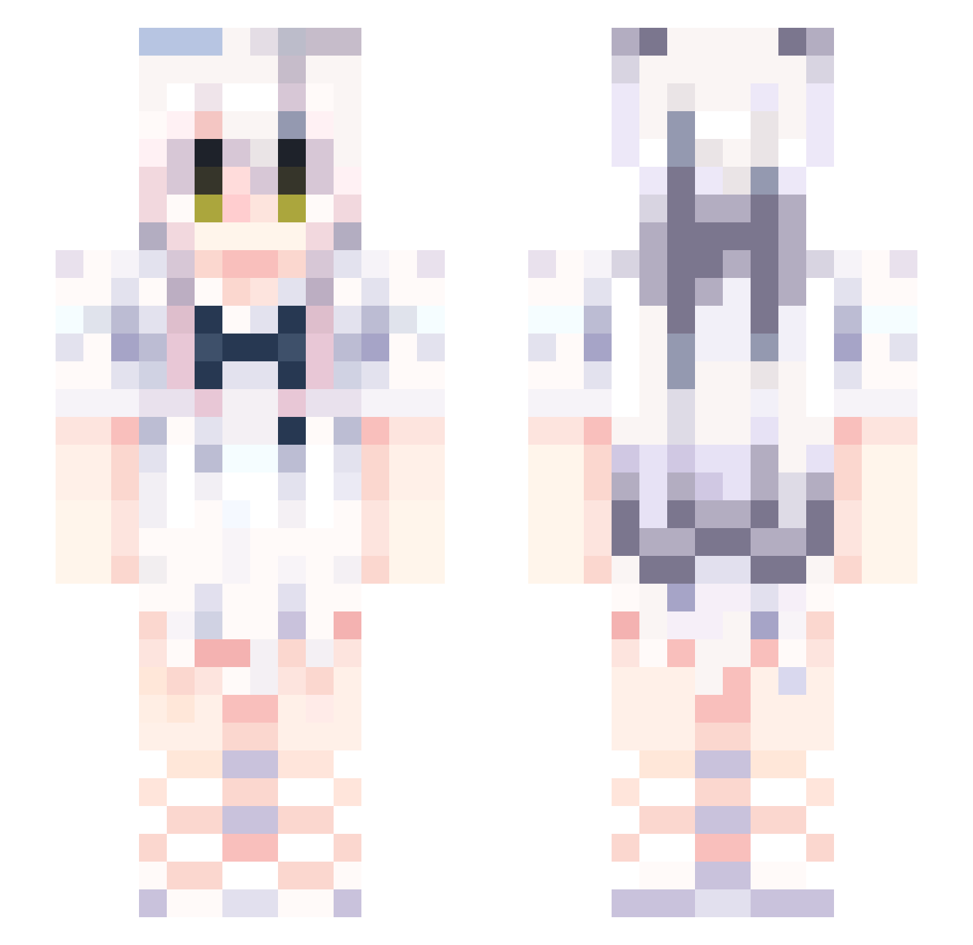 Kaffu_Alcaid Minecraft skin, front and back view