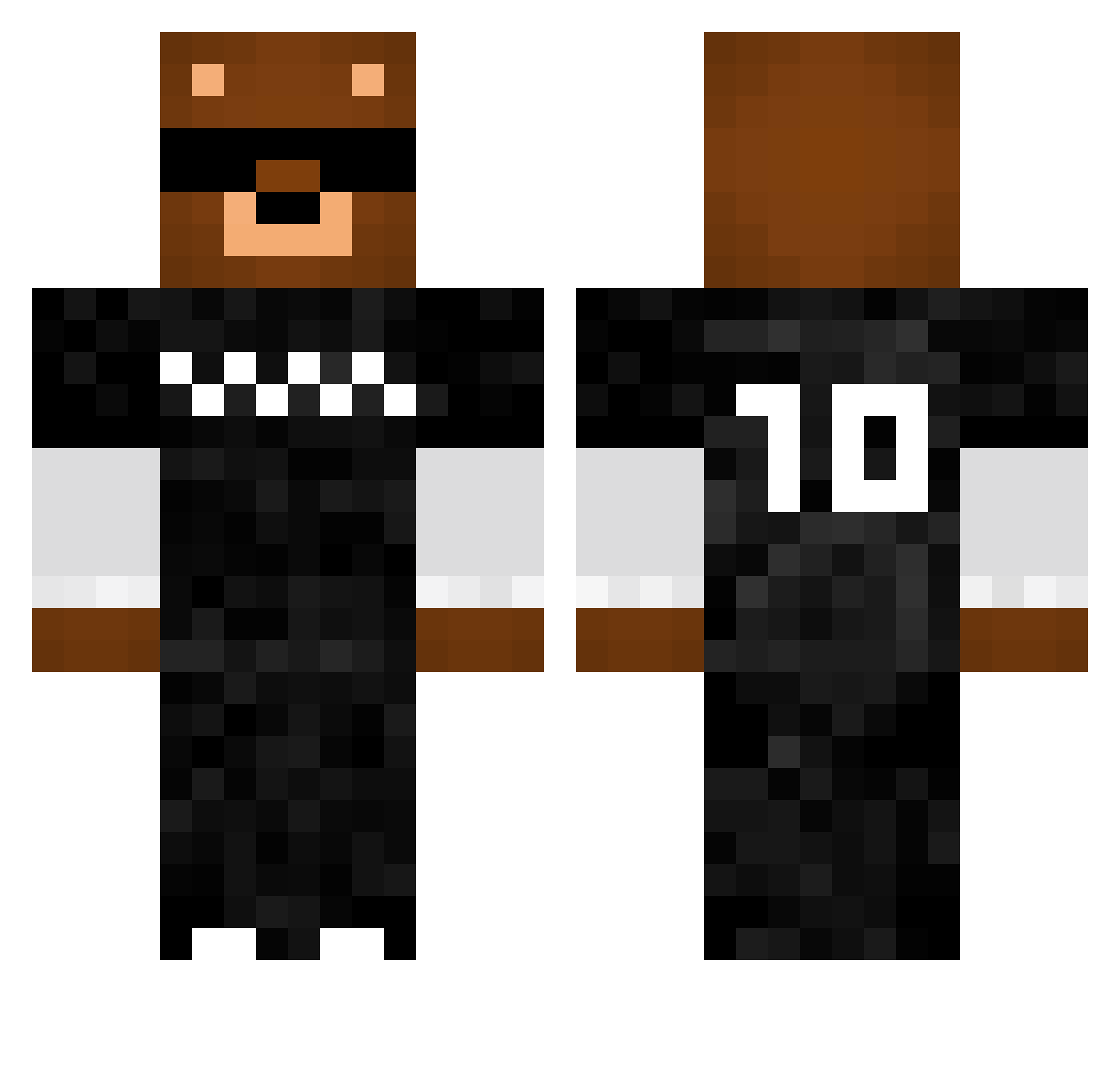 EmoBear777 Minecraft skin, front and back view