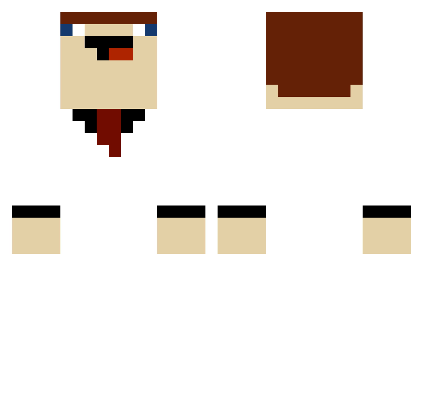 DaddyPim Minecraft skin, front and back view