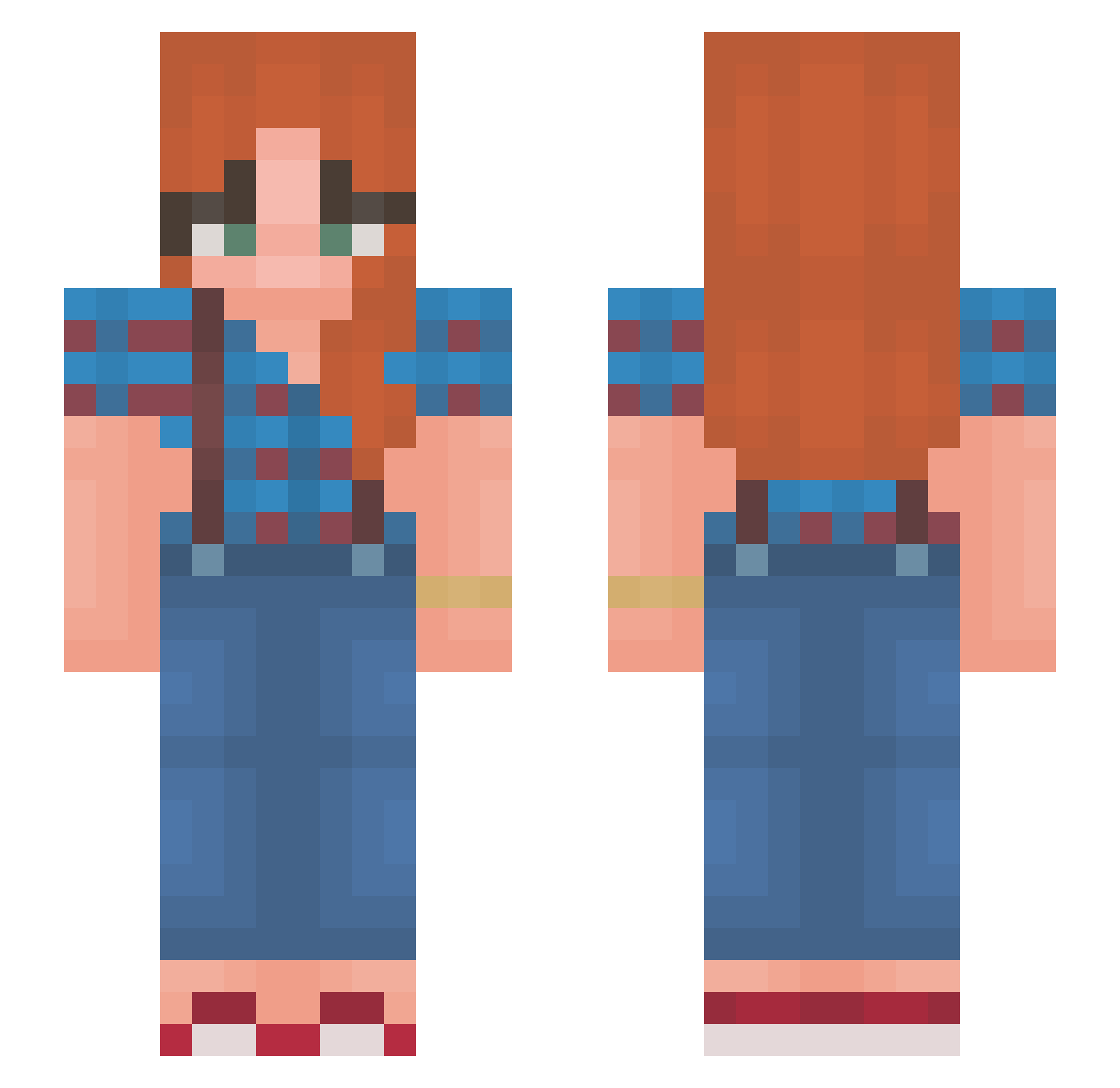 renhan Minecraft skin, front and back view
