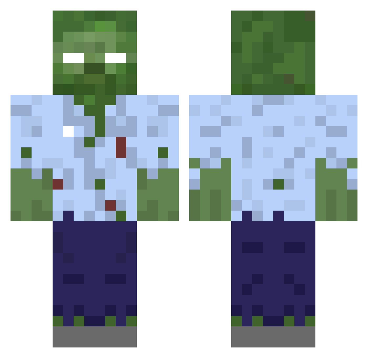 subassi9 Minecraft skin, front and back view
