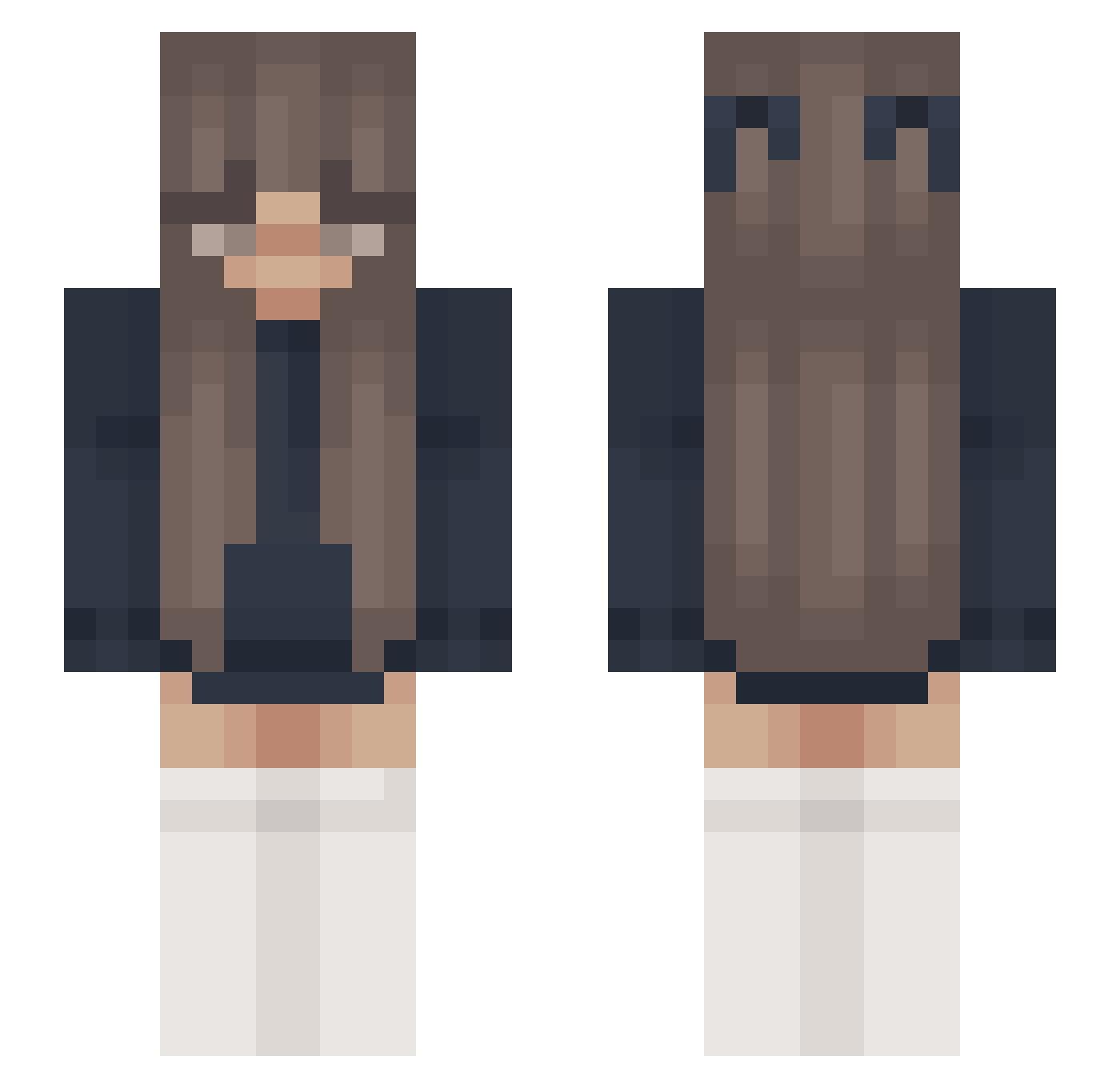 ScepThicc Minecraft skin, front and back view