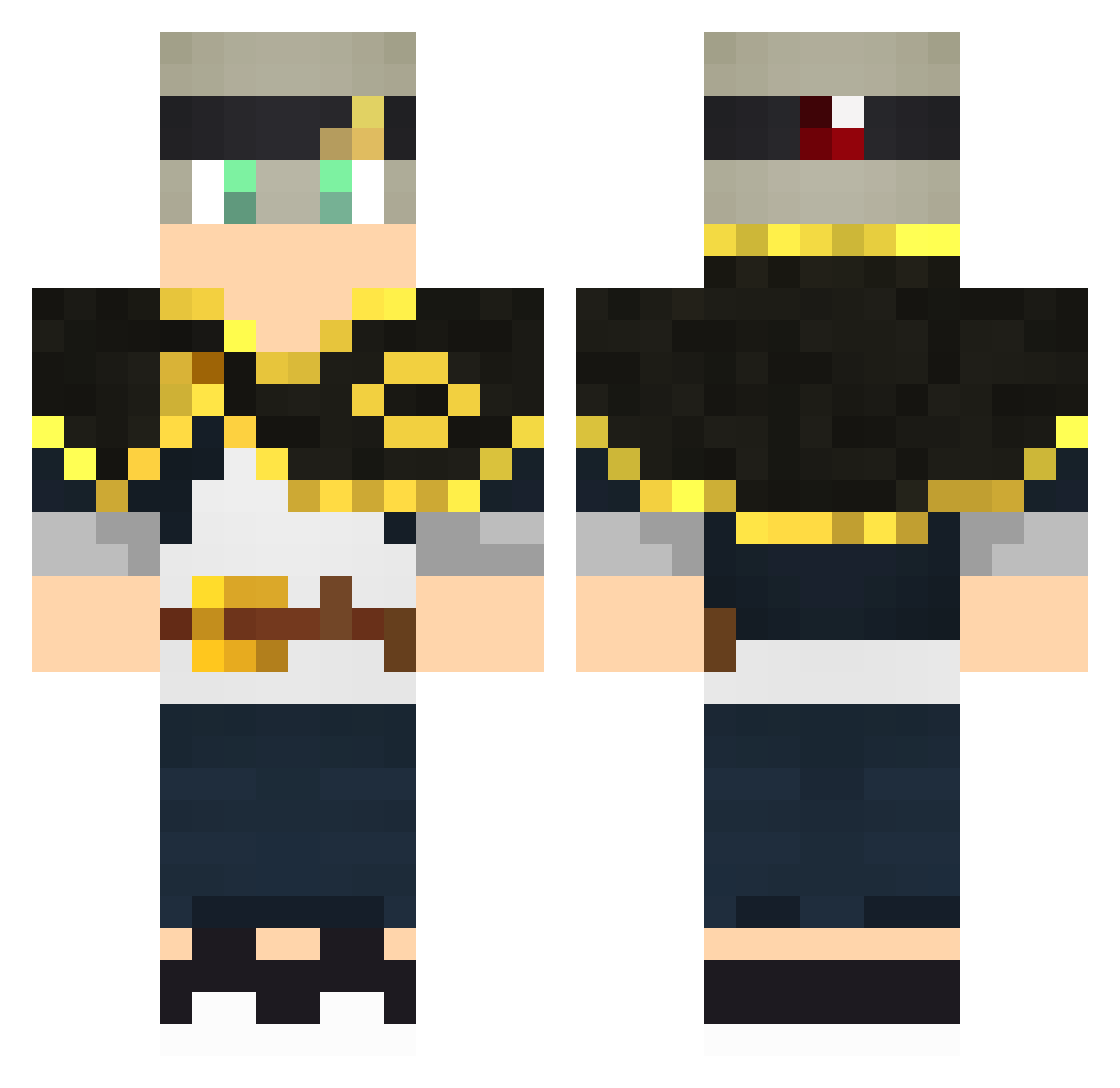 NotReallyBlaze Minecraft skin, front and back view