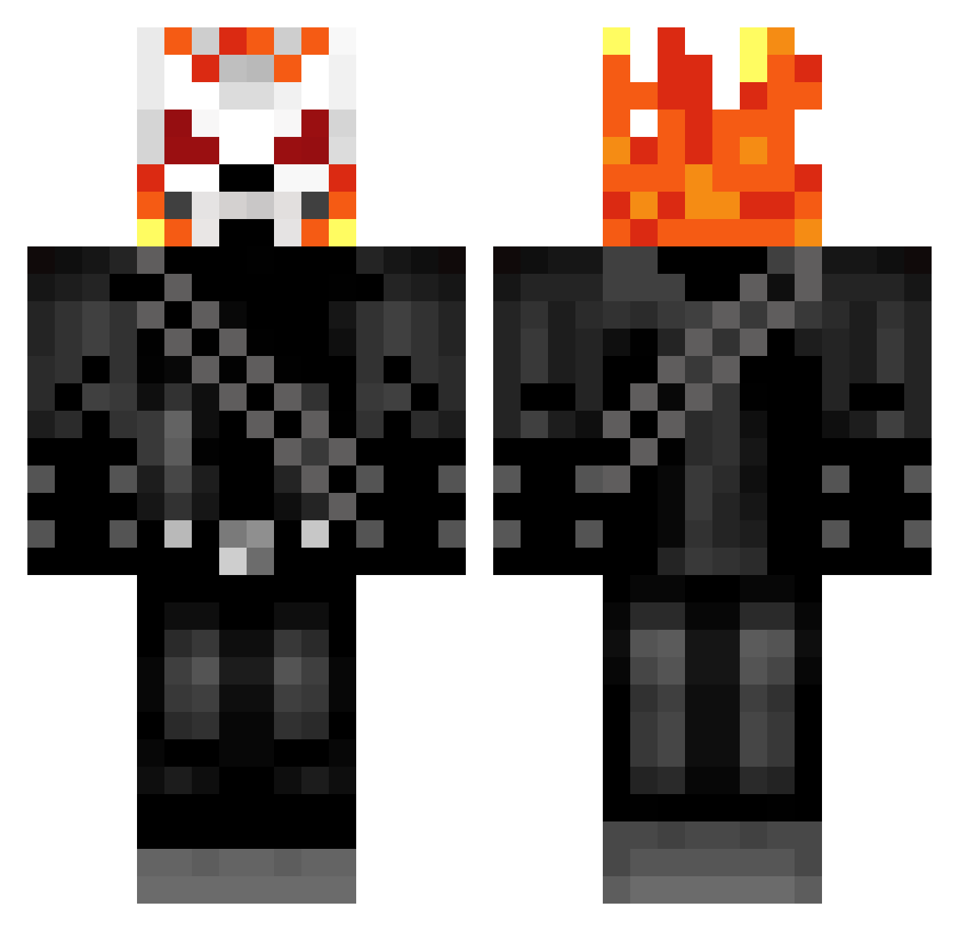 BazookaMan Minecraft skin, front and back view