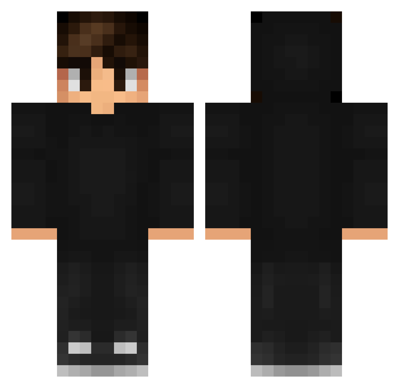 Rcorded Minecraft skin, front and back view