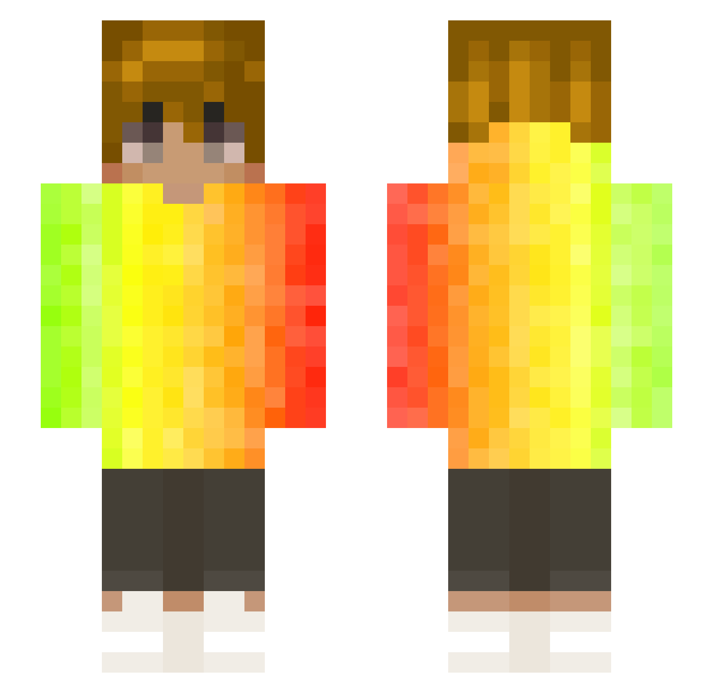 UrMumFat Minecraft skin, front and back view