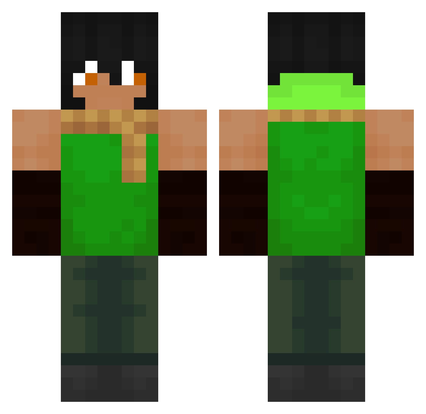 Rivadem99 Minecraft skin, front and back view