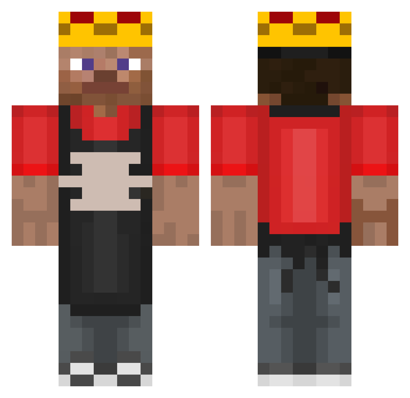 RavvixsmpJunior Minecraft skin, front and back view