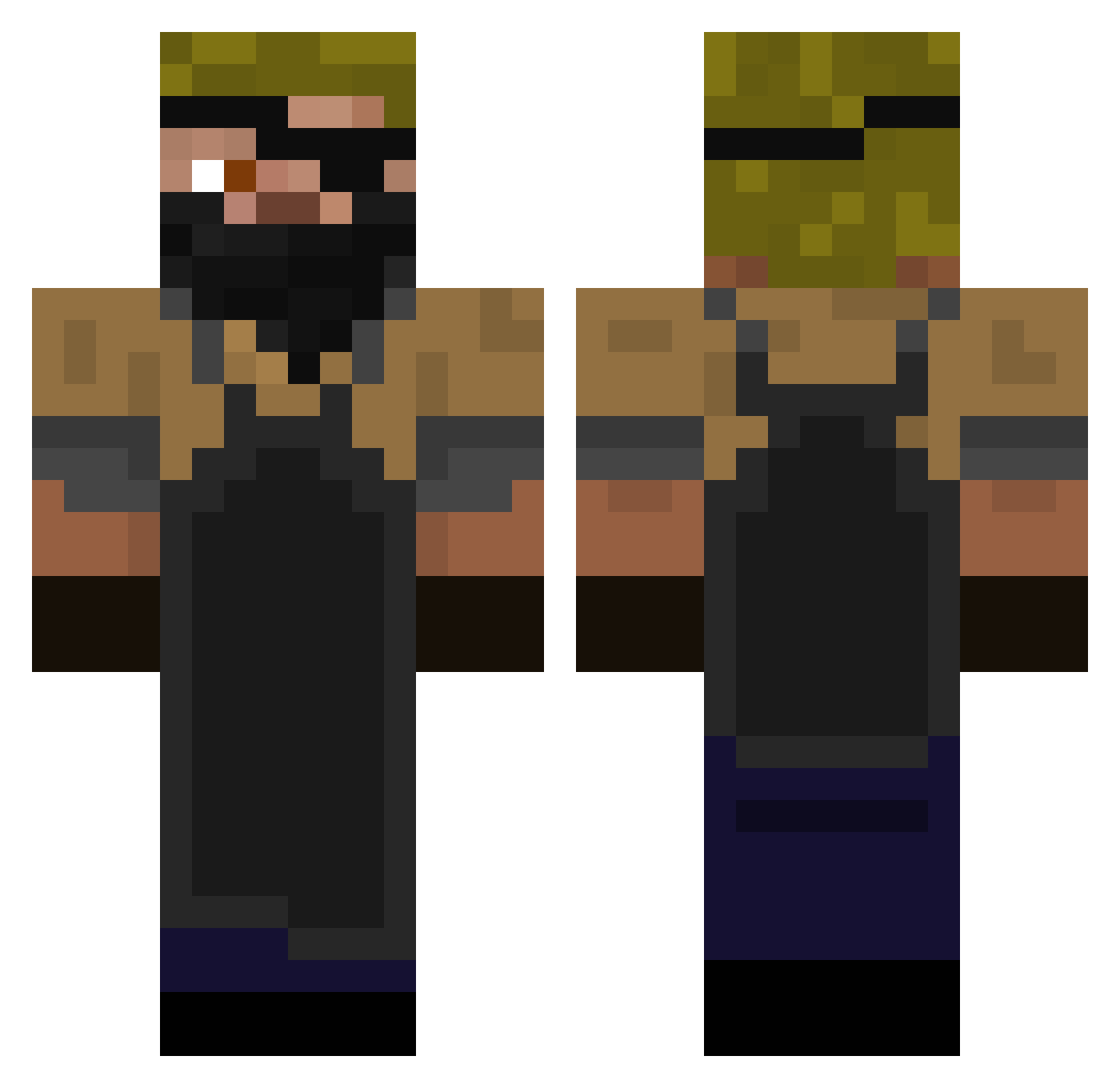 m4xut Minecraft skin, front and back view