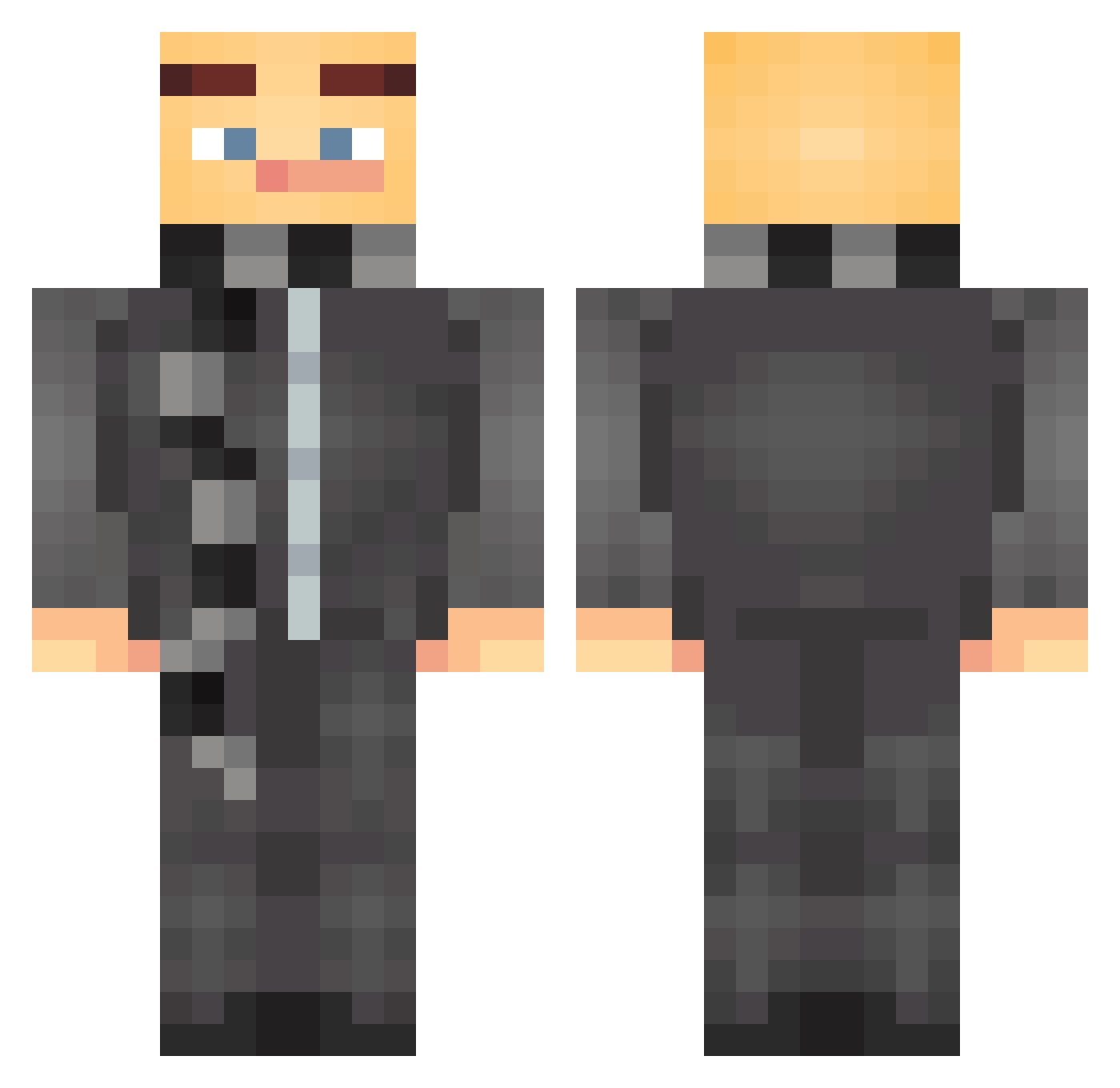 zopd Minecraft skin, front and back view