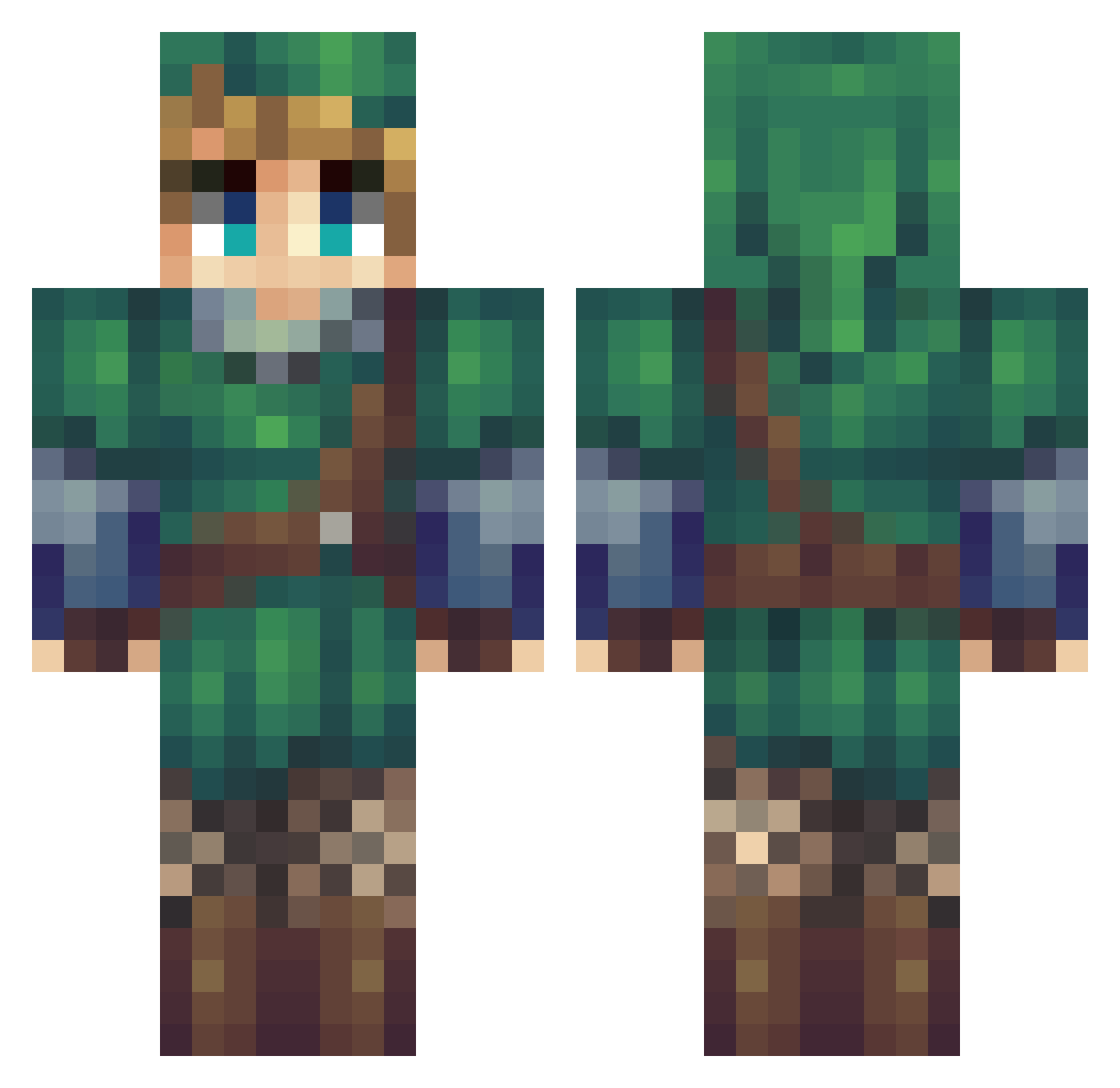 Emeeleeoh Minecraft skin, front and back view