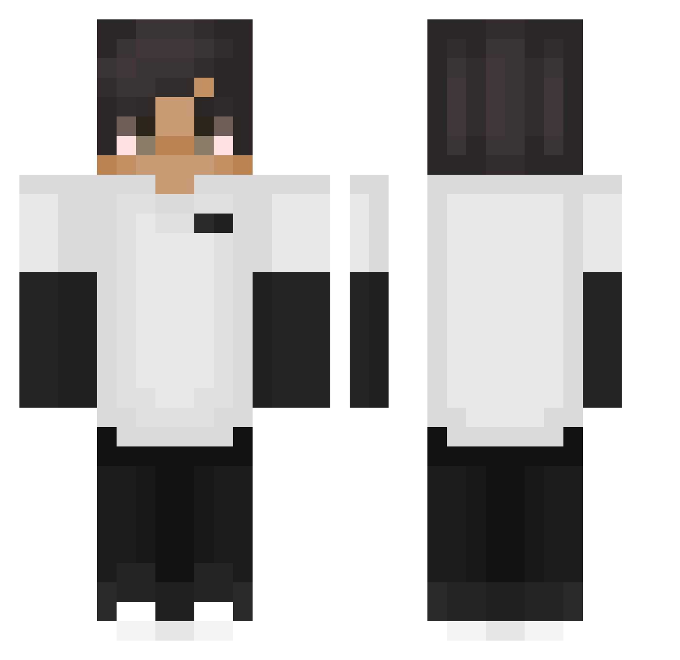 Zalmoxiss Minecraft skin, front and back view