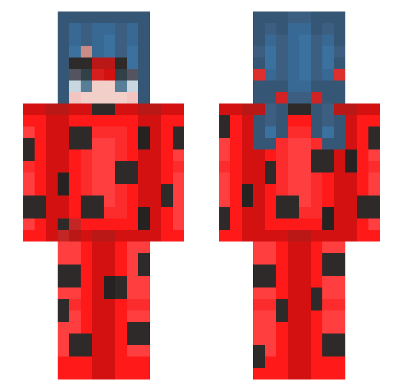 Elliehouseman Minecraft skin, front and back view