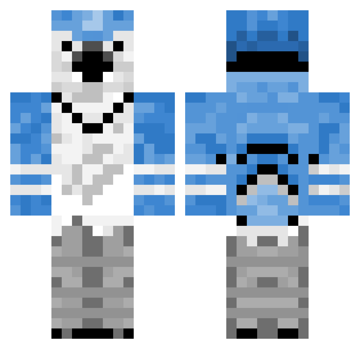 GrabyDaddy Minecraft skin, front and back view