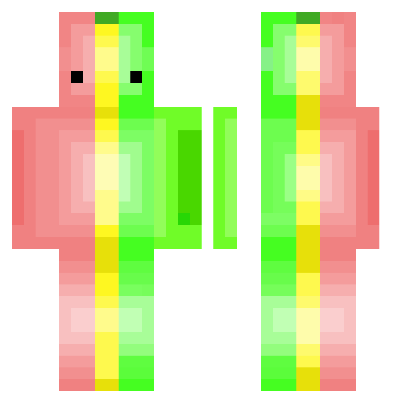 papedbymaxi Minecraft skin, front and back view