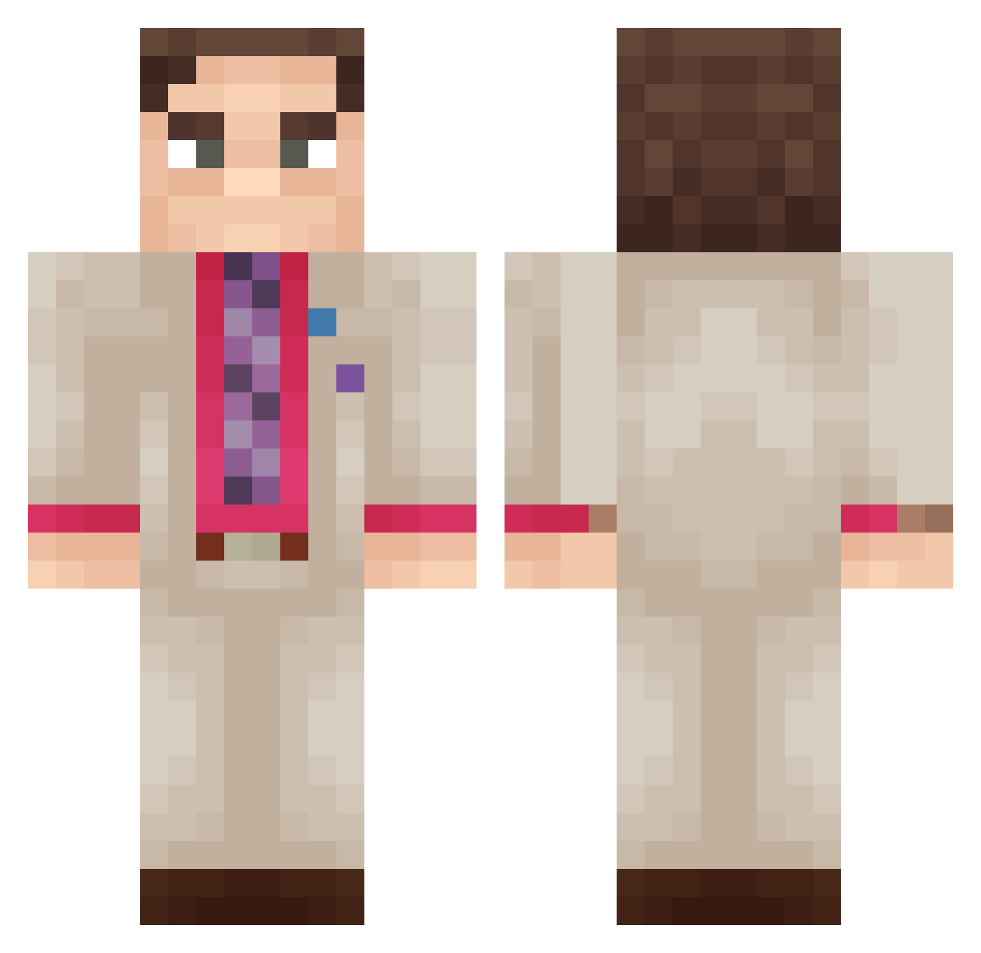 Gomerel Minecraft skin, front and back view