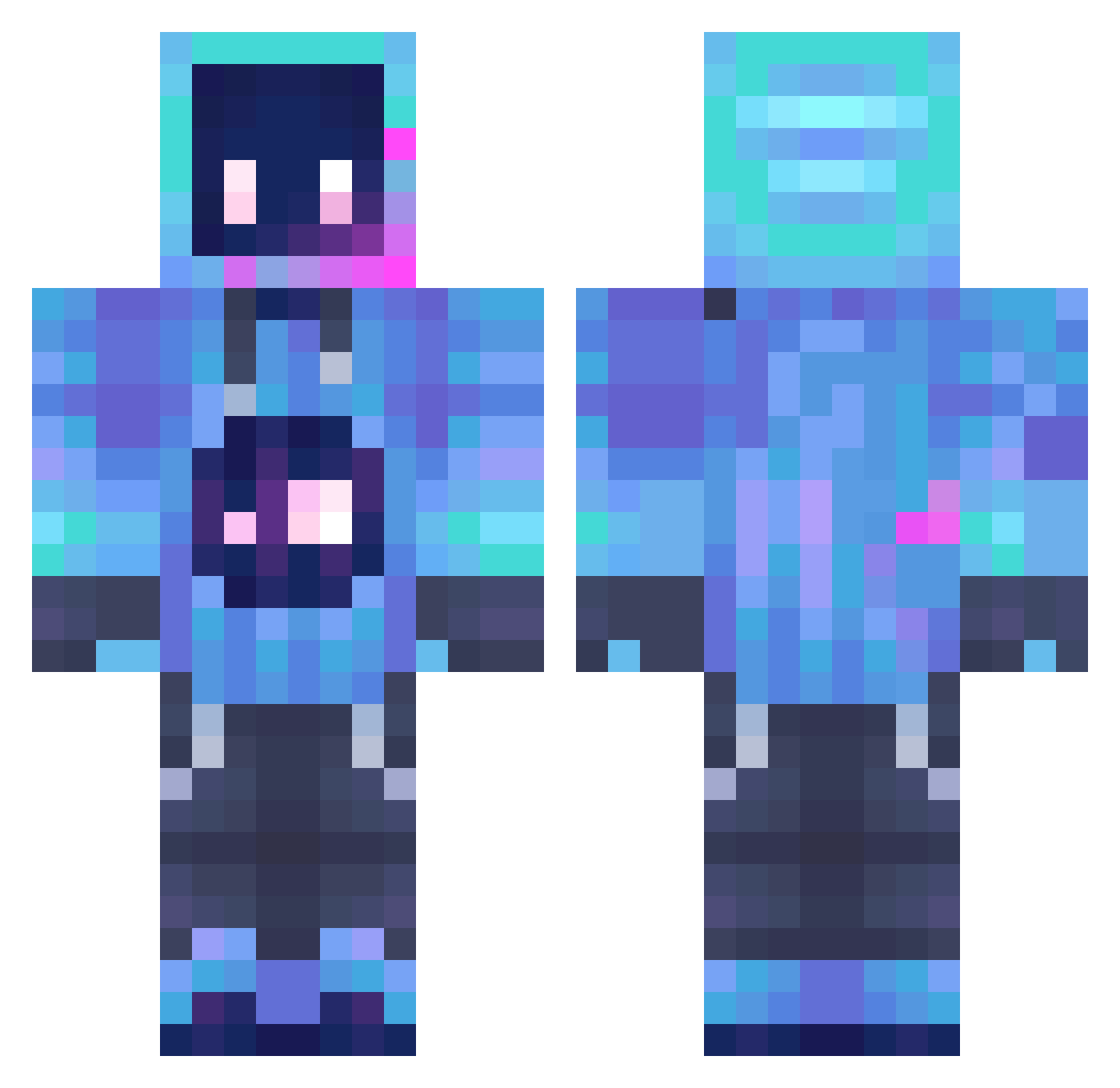T0T0theB0Z0 Minecraft skin, front and back view