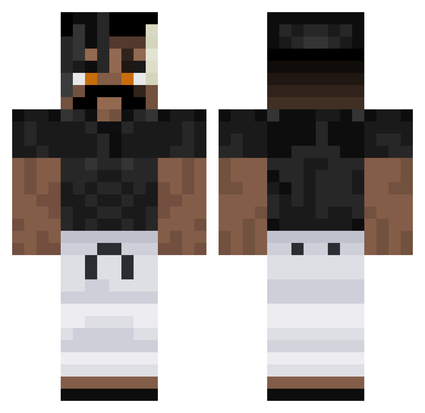kiniisdy Minecraft skin, front and back view