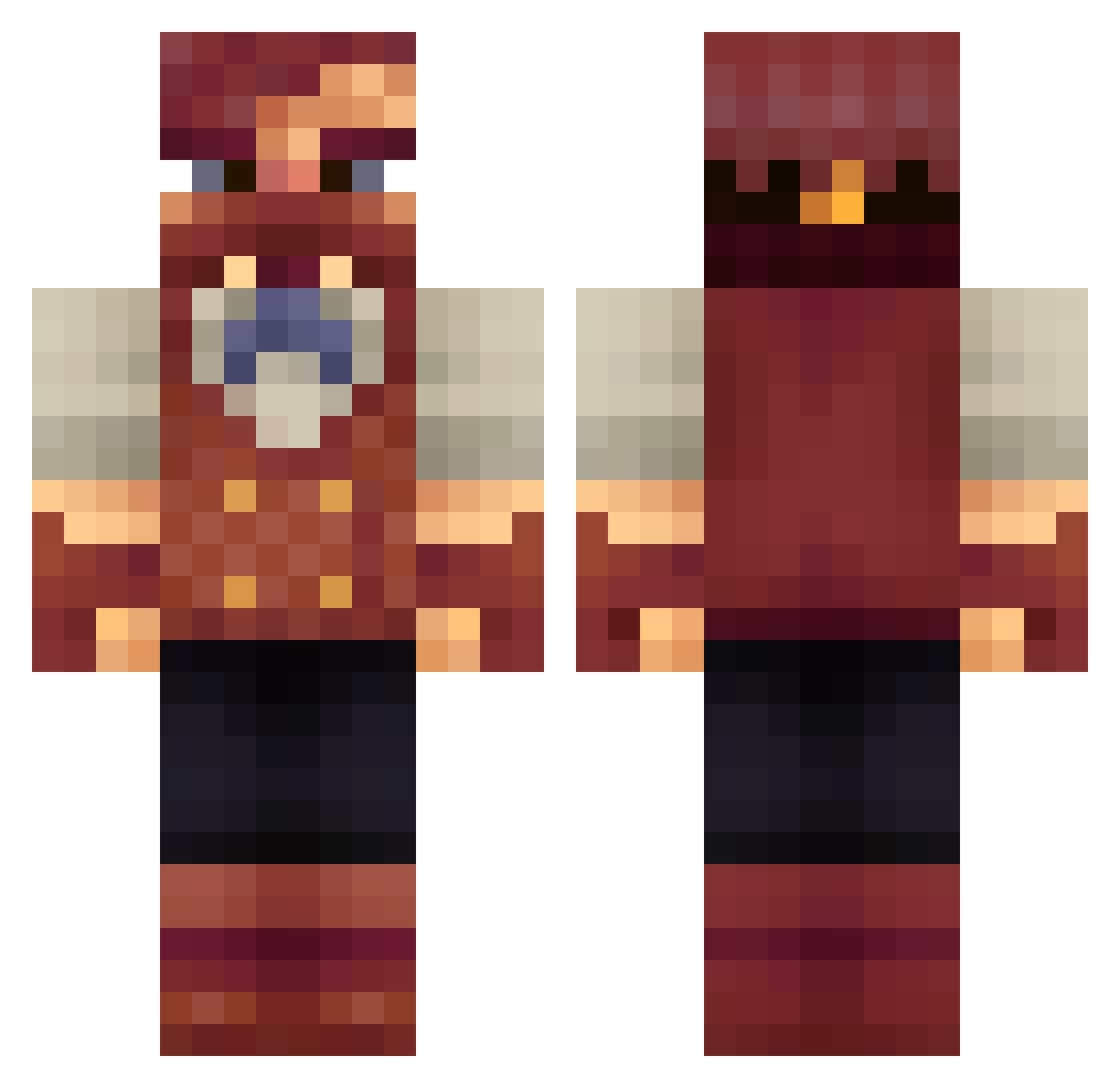 Guglie98 Minecraft skin, front and back view