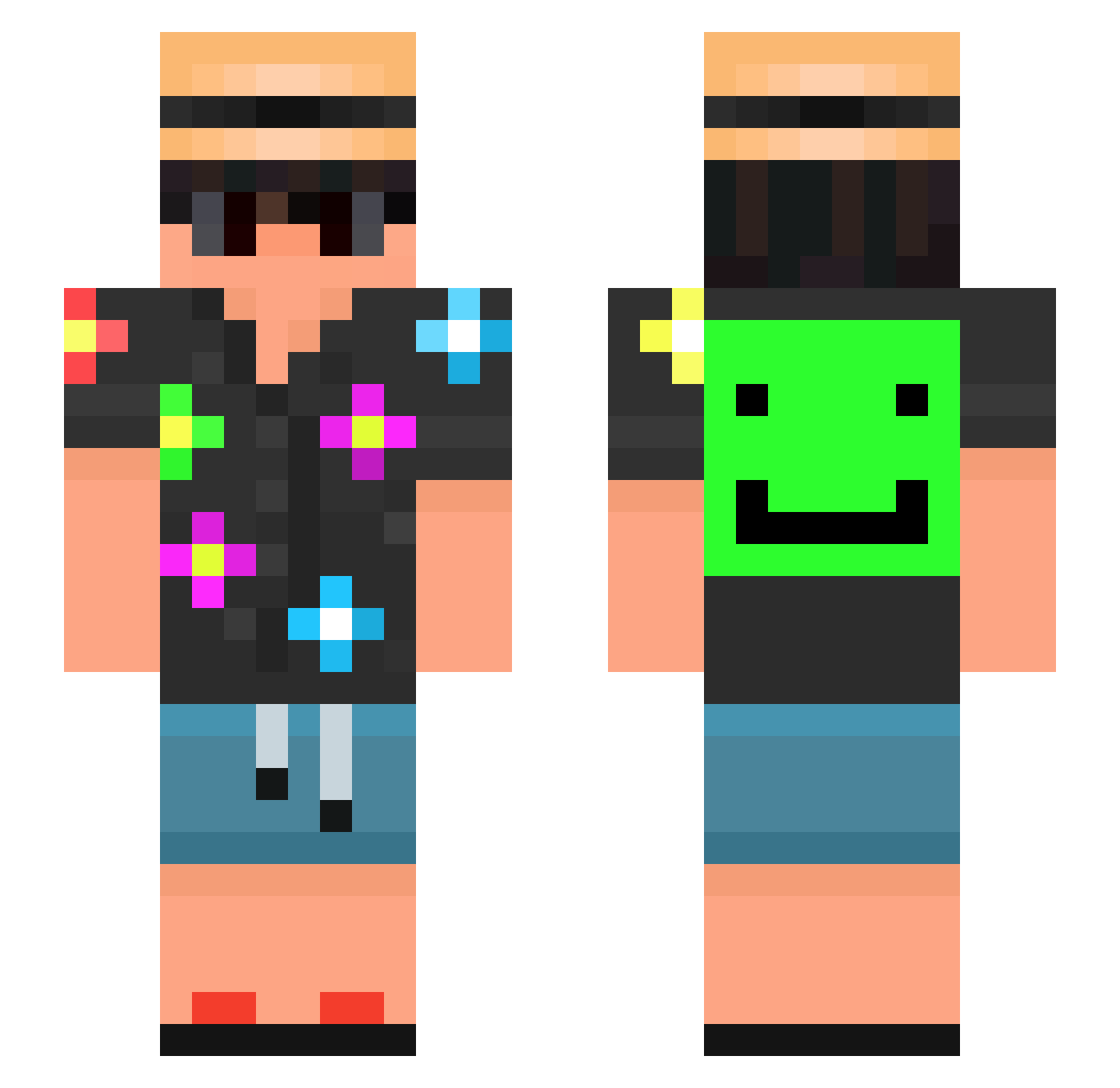 Tedzki Minecraft skin, front and back view