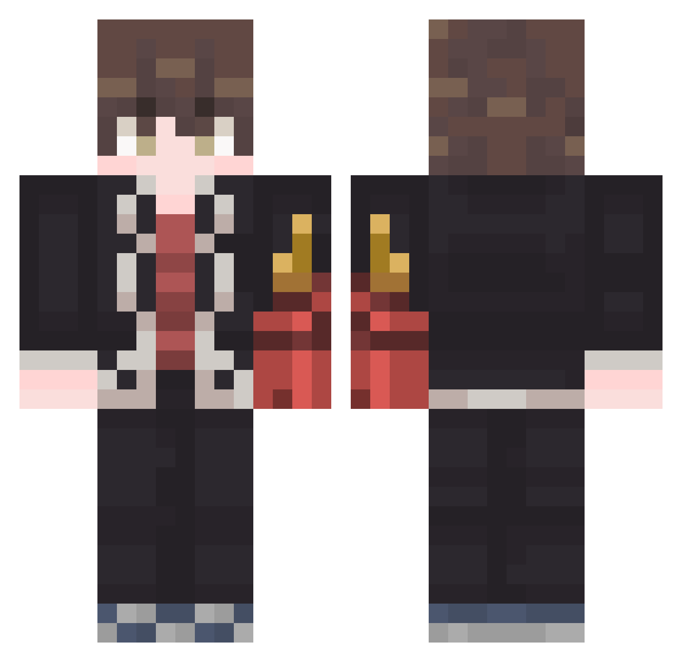 IrmaodoCanizes Minecraft skin, front and back view