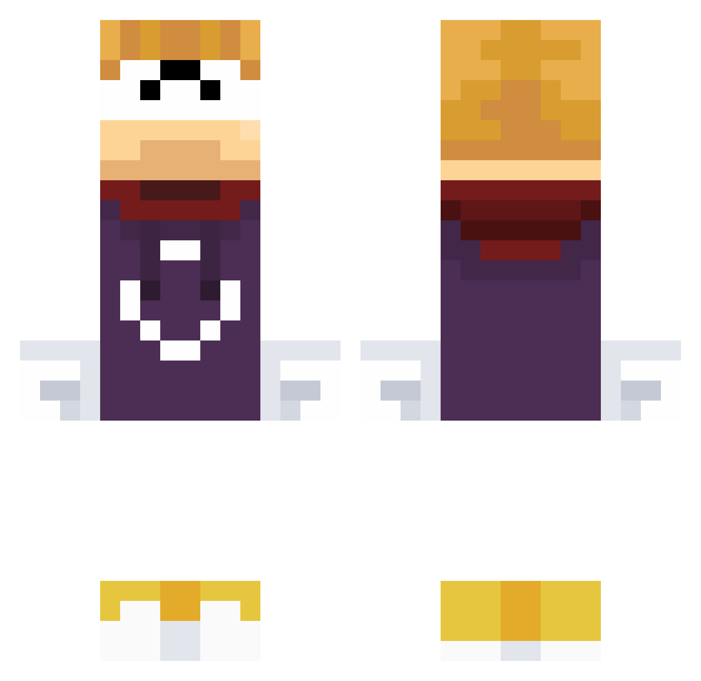 Yeired Minecraft skin, front and back view