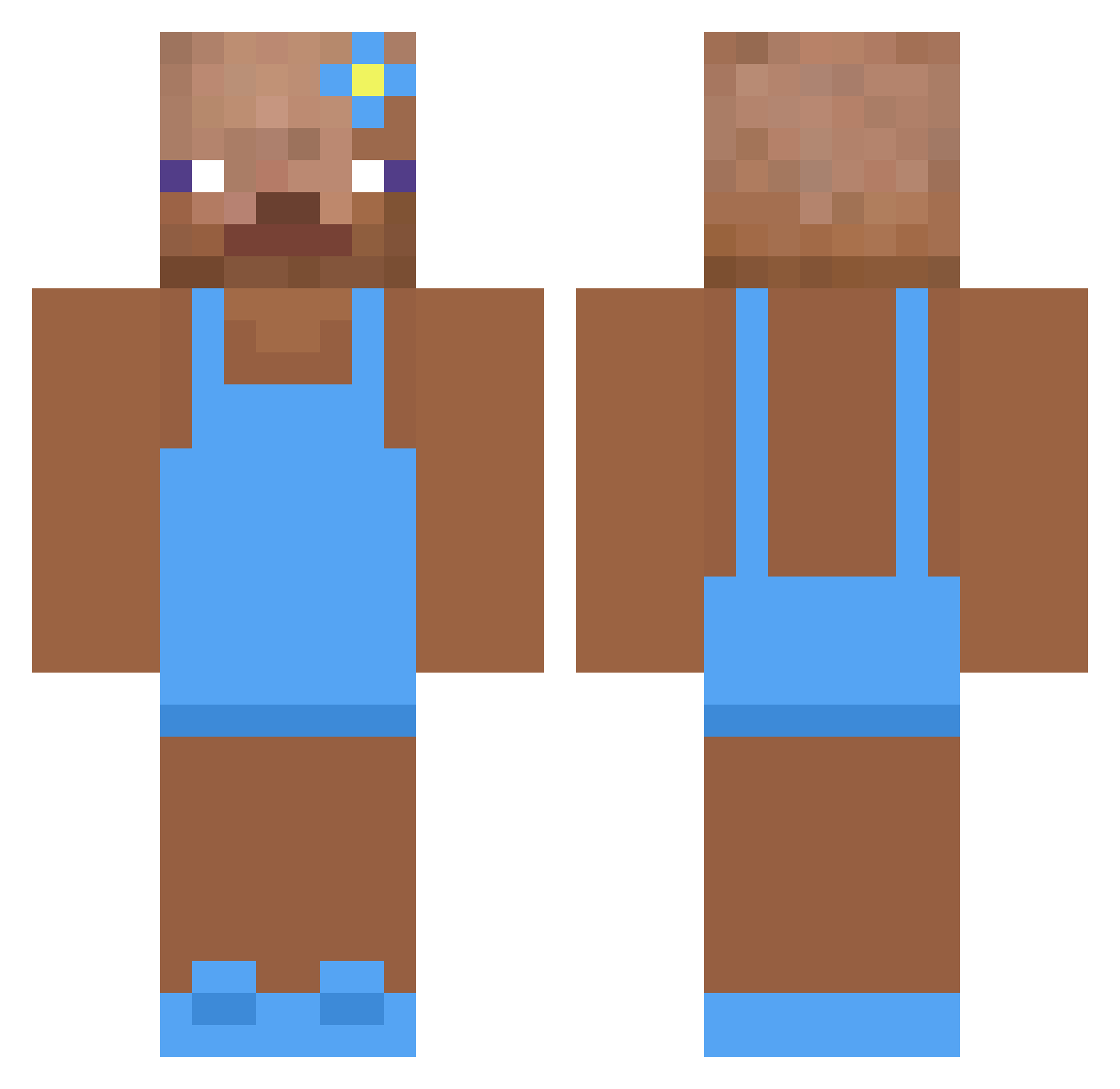 SavageFetus Minecraft skin, front and back view